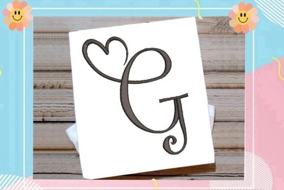 Beautiful Monogram G Letter Heart