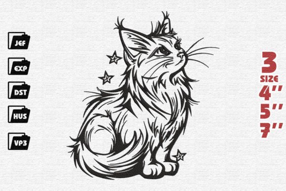 Cosmic Kitty Embroidery Design