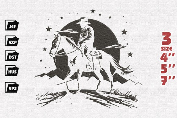 Cowboy on Horseback Embroidery