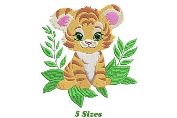 Cute Baby Tiger Embroidery Design