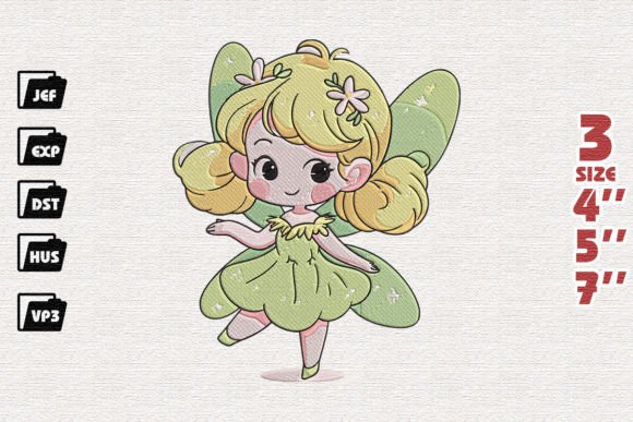 Cute Little Fairy Embroidery Design