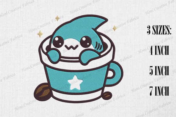 Cute Shark in Coffee Cup