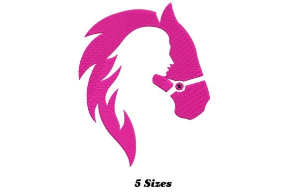Girl and Horse Embroidery Design