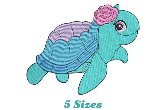 Hawaiian Turtle Embroidery Design