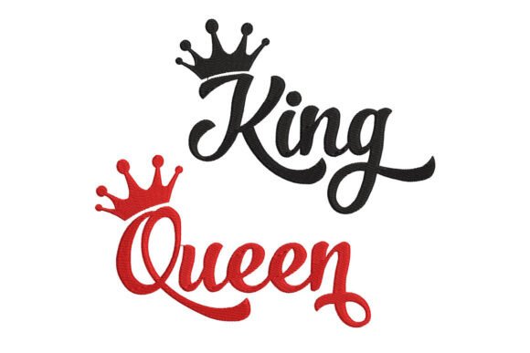 King Queen Embroidery Design