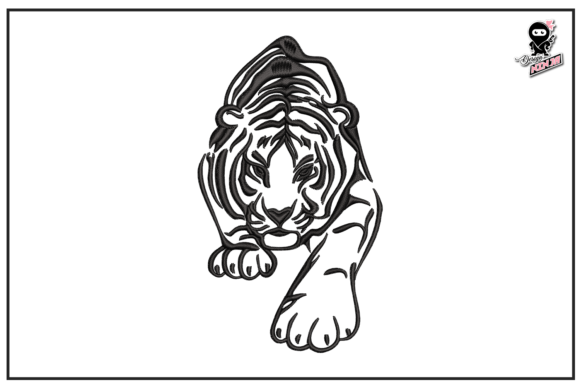 Tiger Outline Embroidery Design