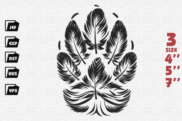 Wolf Paw Embroidery Design